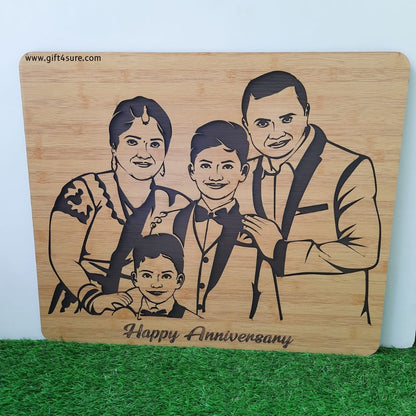 PREMIUM 3D WOODEN PORTRAIT - FAMILY PIC