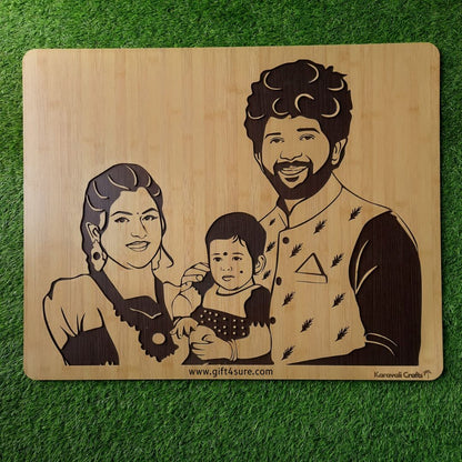 PREMIUM 3D WOODEN PORTRAIT - FAMILY PIC