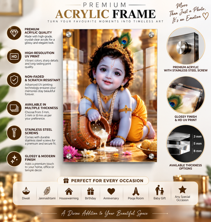 BAAL KRISHNA UV PRINTED ACRYLIC WALL FRAME