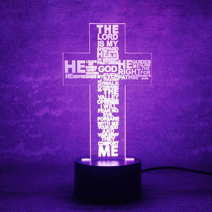 CRUCIFIX HOLY CROSS ACRYLIC LED LAMP (MULTICOLOR)