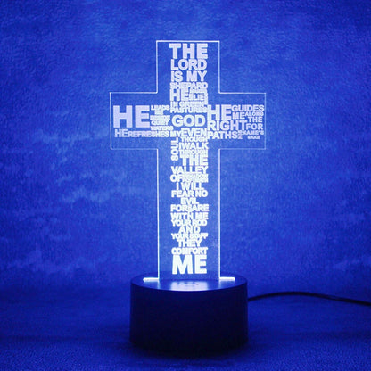 CRUCIFIX HOLY CROSS ACRYLIC LED LAMP (MULTICOLOR)