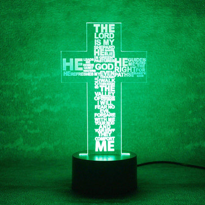 CRUCIFIX HOLY CROSS ACRYLIC LED LAMP (MULTICOLOR)