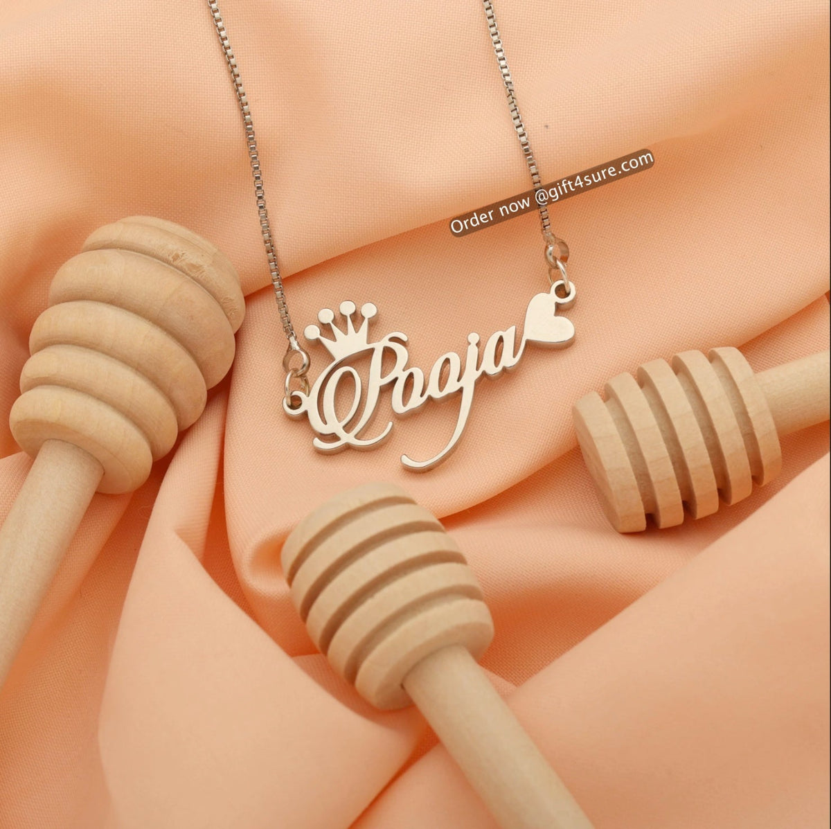 🎁 CANDLESCRIPT CROWN & HEART STYLE NAME NECKLACE (100% off)