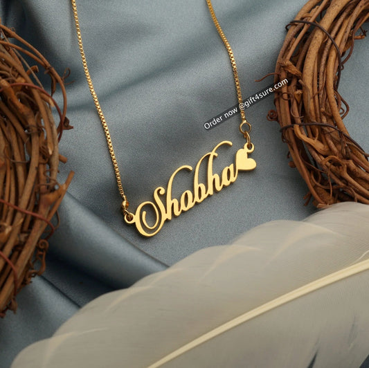 CANDLESCRIPT HEART STYLE NAME NECKLACE