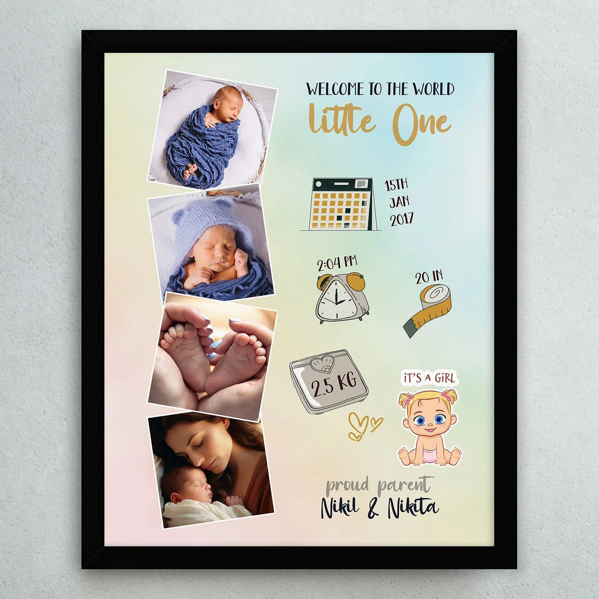 🎁 BABY BIRTH PHOTO FRAME - 2 (100% off)
