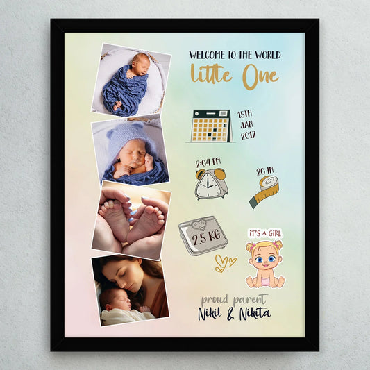 🎁 BABY BIRTH PHOTO FRAME - 2 (100% off)