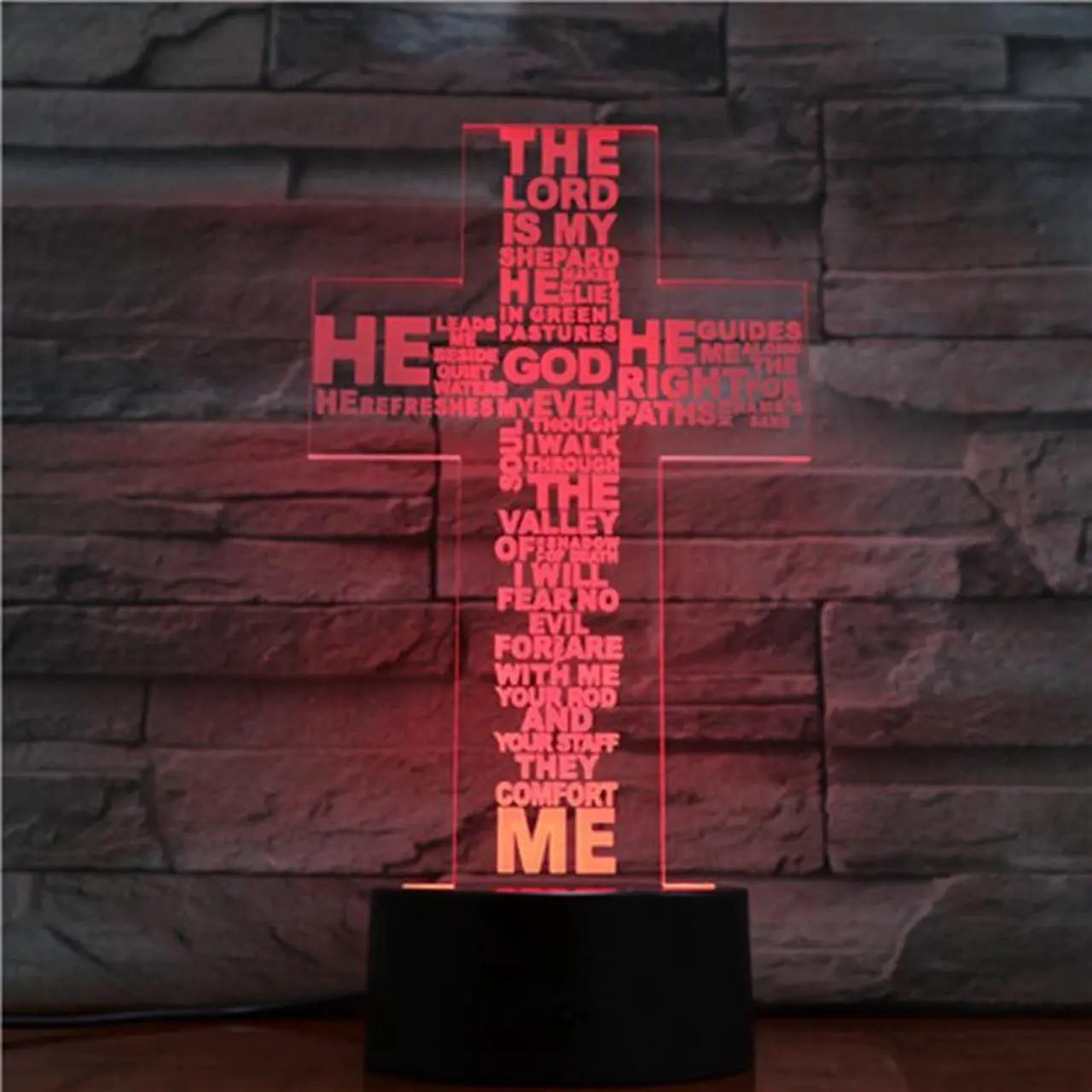 CRUCIFIX HOLY CROSS ACRYLIC LED LAMP (MULTICOLOR)