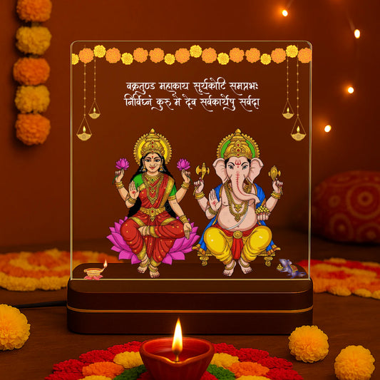 DIWALI SPECIAL: LAXMI-GANESH ACRYLIC LED LAMP