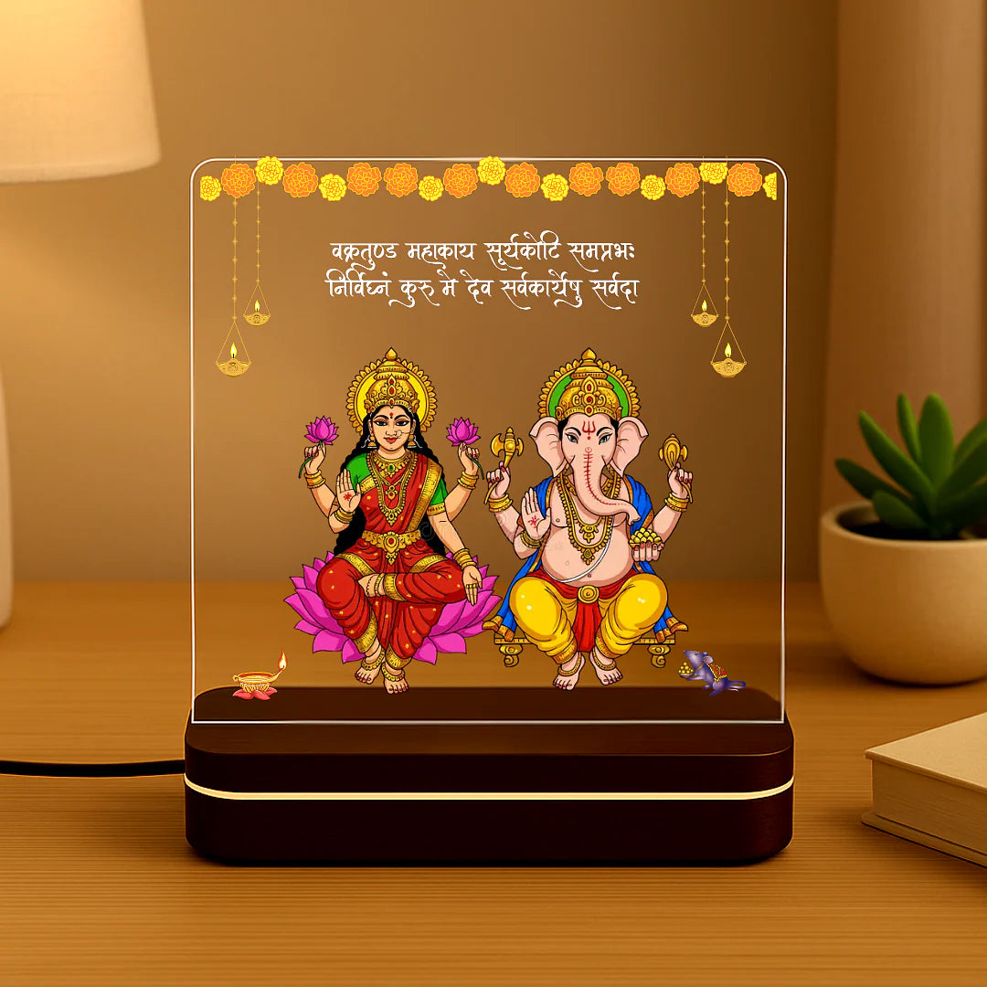 DIWALI SPECIAL: LAXMI-GANESH ACRYLIC LED LAMP