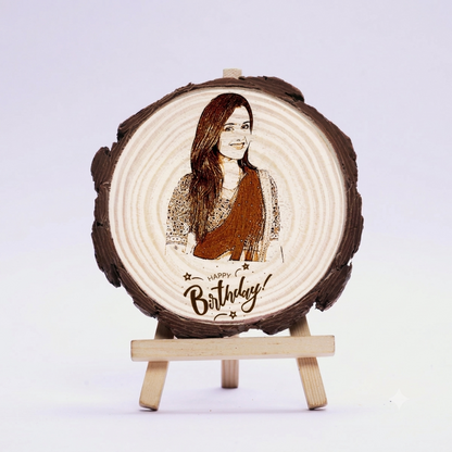 NATURAL WOODEN SLICE PHOTO FRAME
