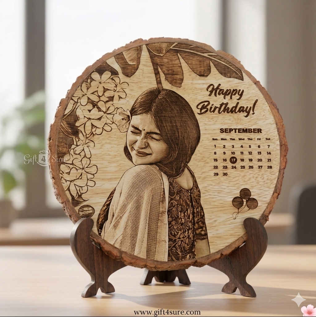 NATURAL WOODEN SLICE PHOTO FRAME-1