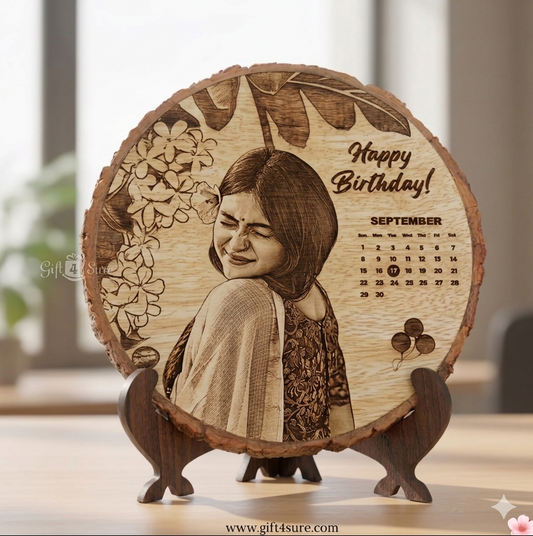 NATURAL WOODEN SLICE PHOTO FRAME