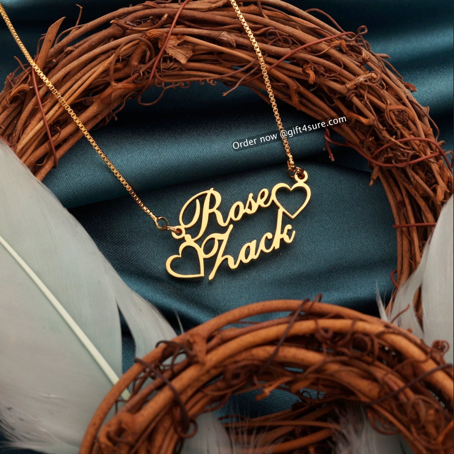 HEART STYLE COUPLE NAME NECKLACE – Gift Sure