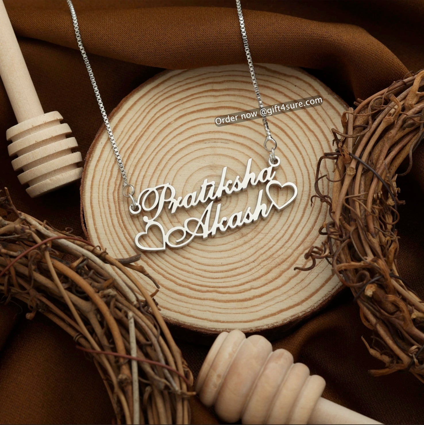 HEART STYLE COUPLE NAME NECKLACE – Gift Sure