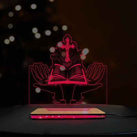 JESUS ACRYLIC  LED LAMP (MULTICOLOR)
