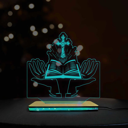 JESUS ACRYLIC  LED LAMP (MULTICOLOR)