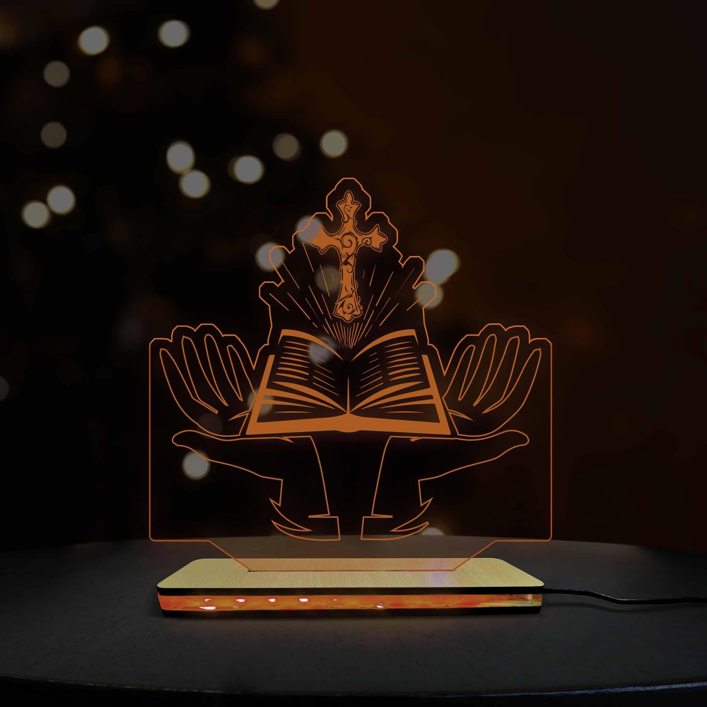 JESUS ACRYLIC  LED LAMP (MULTICOLOR)