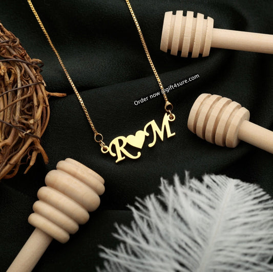 LETTER STYLE COUPLE NAME NECKLACE