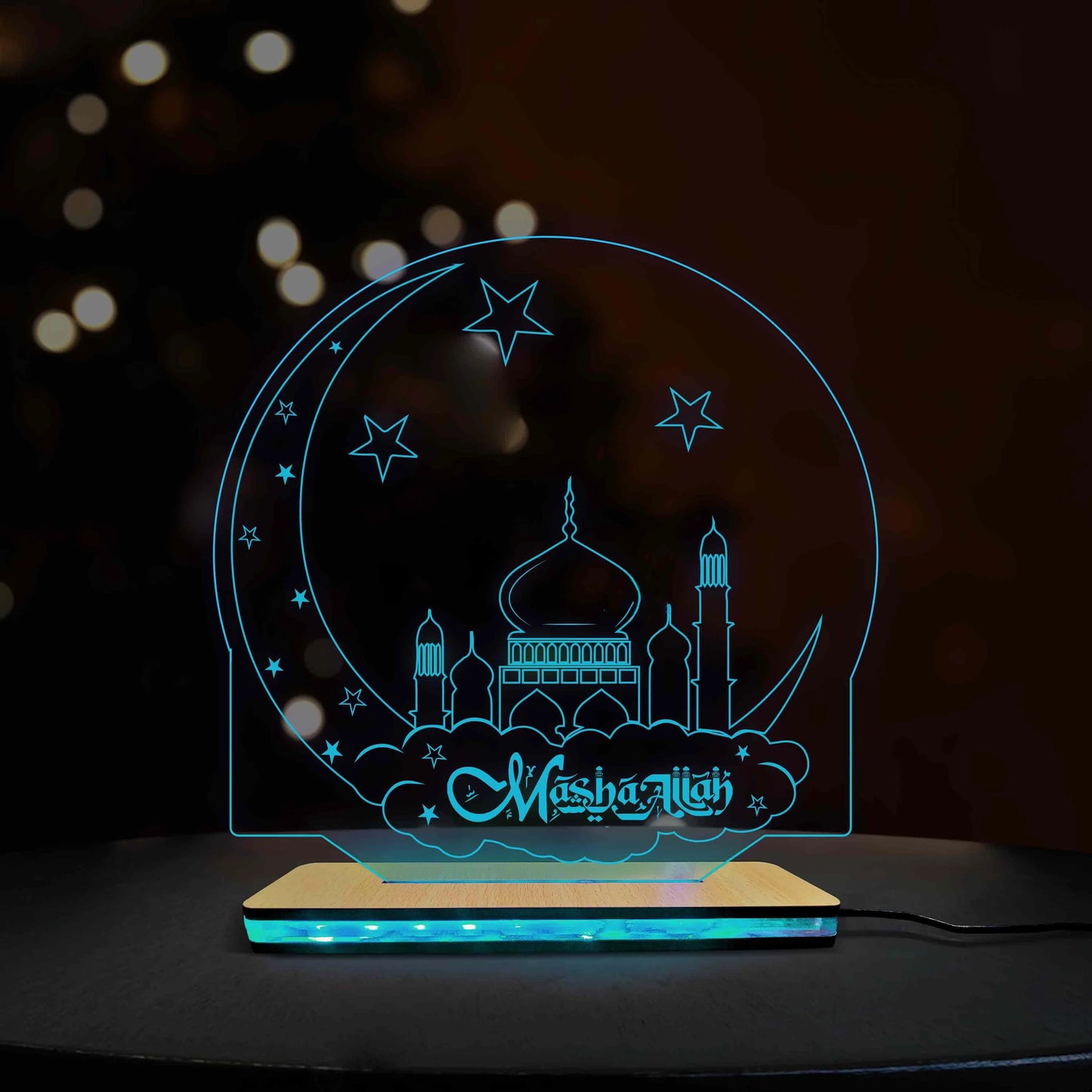 NOOR-E-MASJID ACRYLIC LED LAMP (MULTICOLOR)
