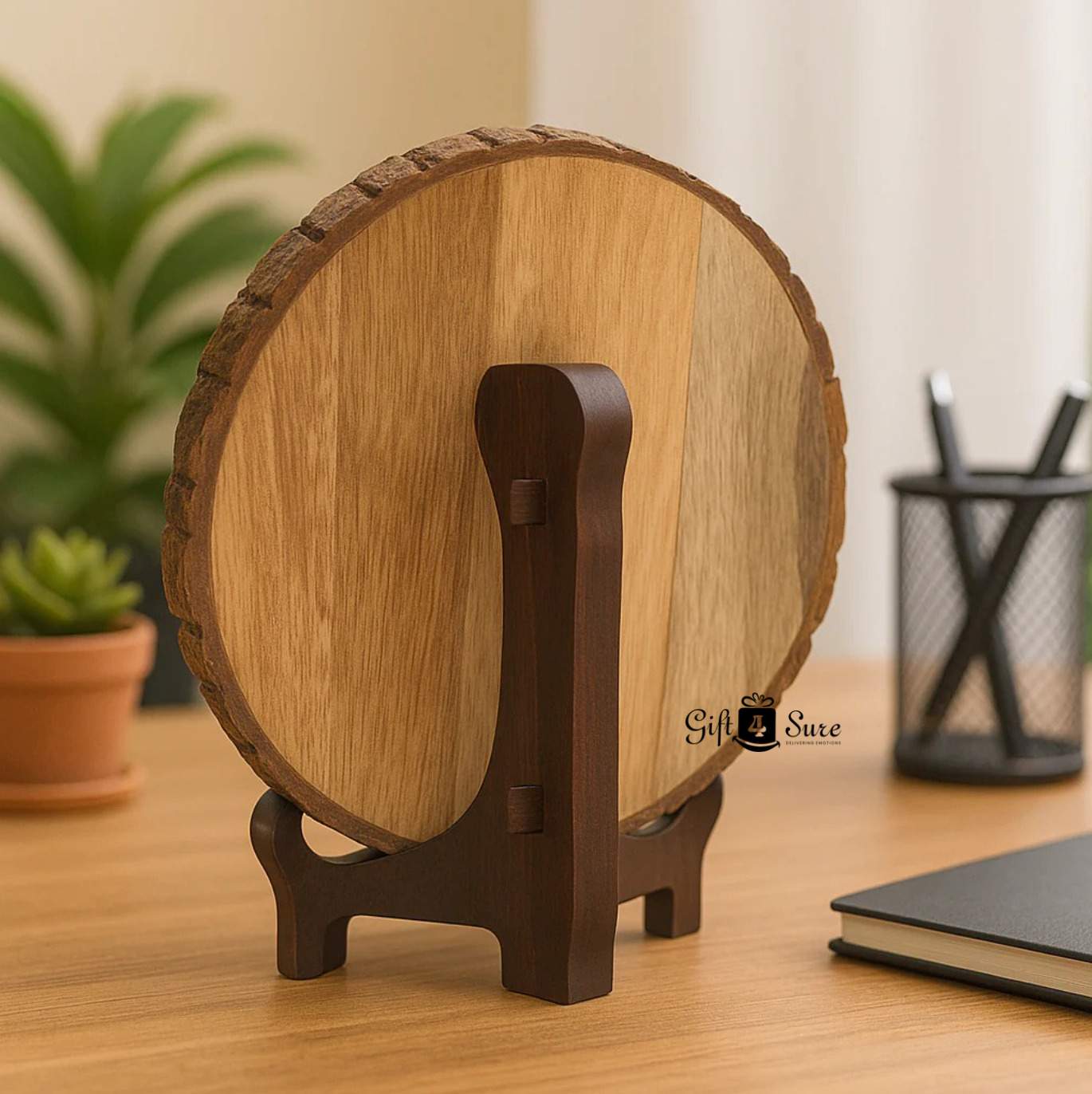 NATURAL WOODEN SLICE PHOTO FRAME