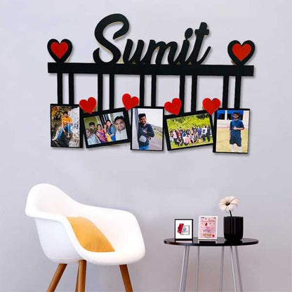 WOODEN PHOTO COLLAGE WITH NAME