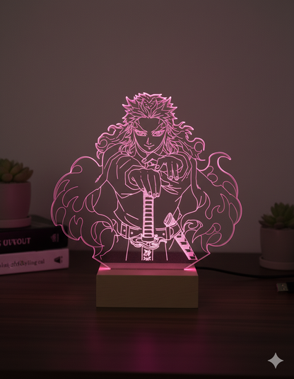 DEMON SLAYER: KYOJURO RENGOKU ANIME LED LAMP (MULTICOLOR)