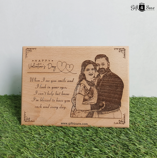 🎁 VALENTINE SPECIAL - WOODEN PHOTO ENGRAVED FRAME (100% off)