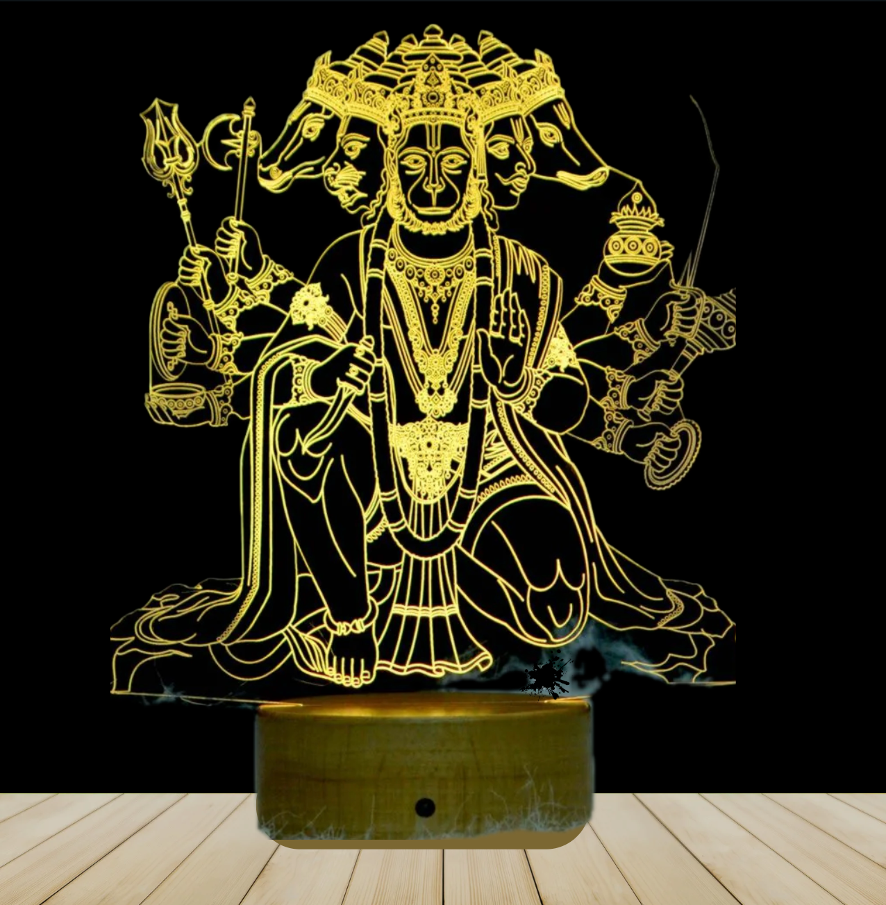 PANCHMUKHI HANUMAN JI ACRYLIC LED LAMP (MULTICOLOR)