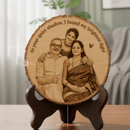 FATHER'S DAY NATURAL WOODEN SLICE PHOTO FRAME
