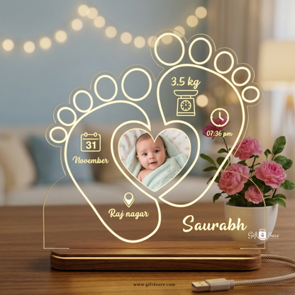 BABY FOOTPRINT ACRYLIC LED LAMP