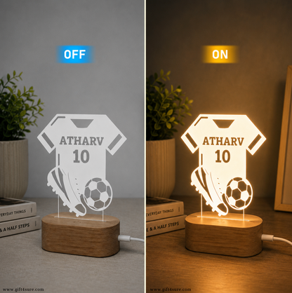 PERSONALISED FOOTBALL JERSEY NIGHT LAMP