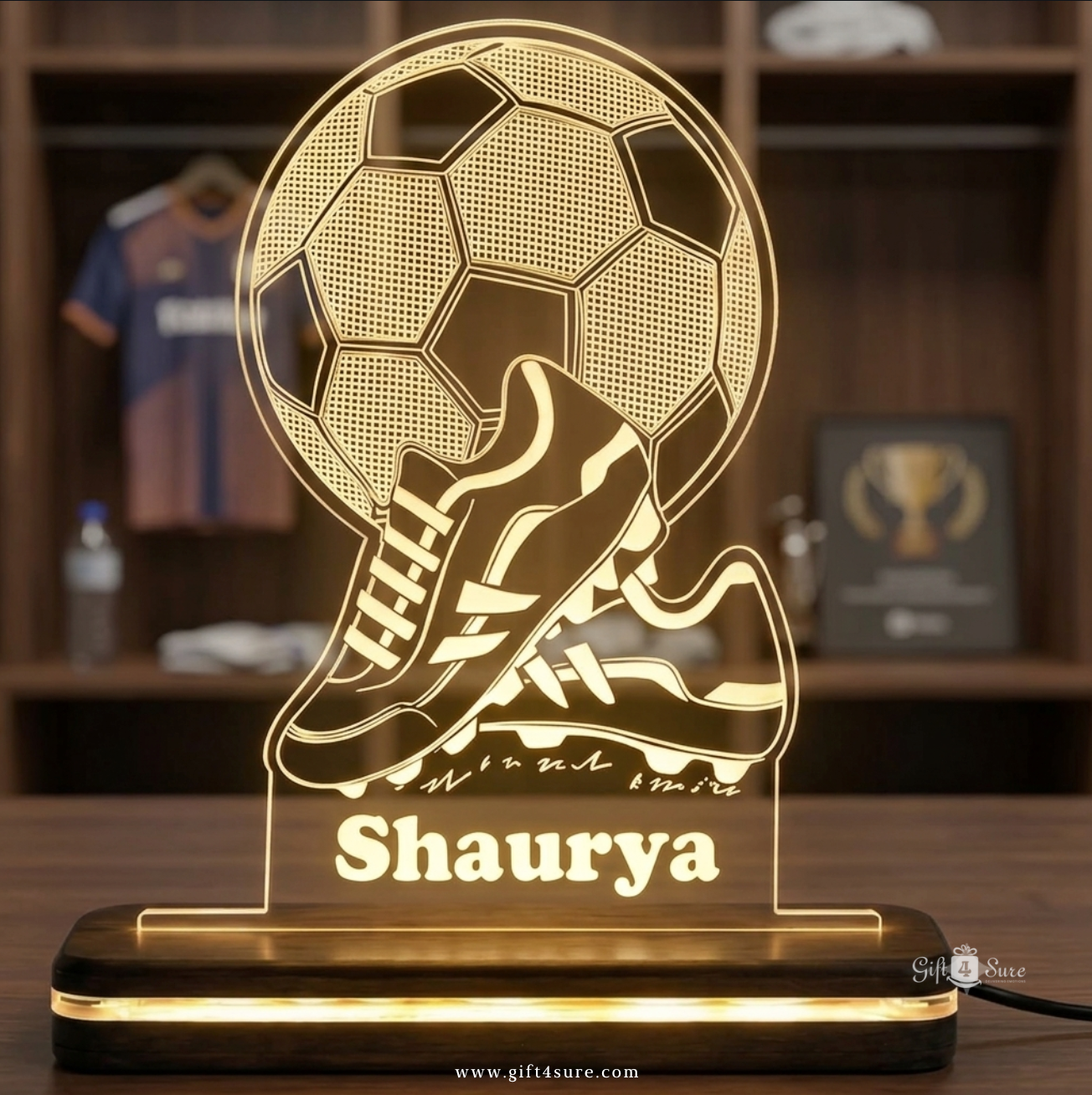 PERSONALISED FOOTBALL & CLEATS NIGHT LAMP-1