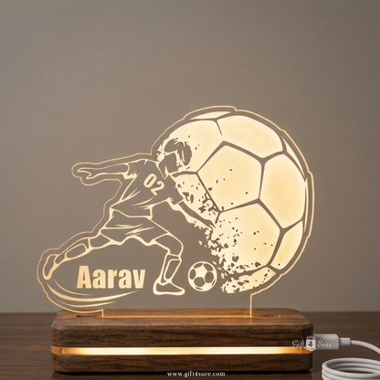 PERSONALISED FOOTBALL ACRYLIC LED LAMP (MULTICOLOR)