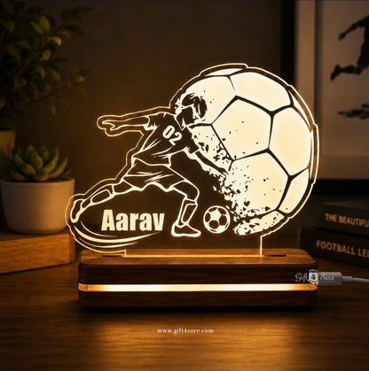 PERSONALISED FOOTBALL ACRYLIC LED LAMP (MULTICOLOR)