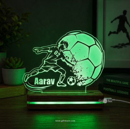 PERSONALISED FOOTBALL ACRYLIC LED LAMP (MULTICOLOR)