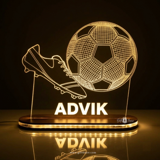 PERSONALISED FOOTBALL & CLEATS NIGHT LAMP (MULTICOLOR)