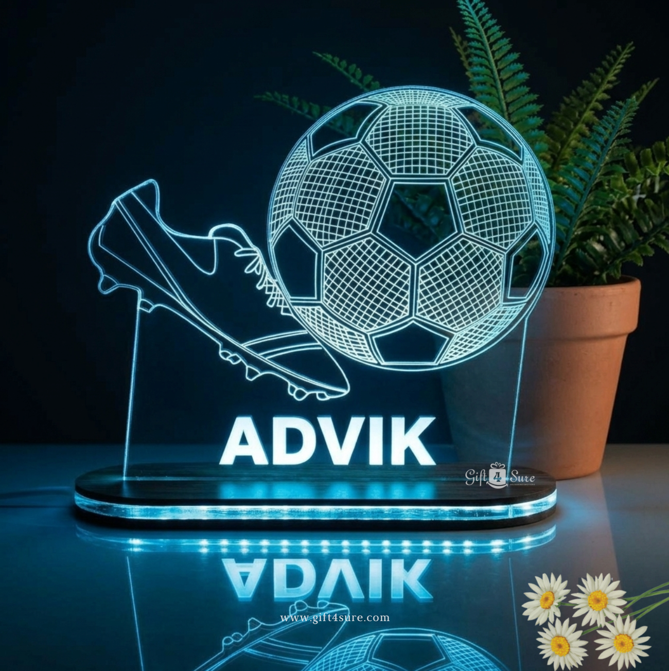 PERSONALISED FOOTBALL & CLEATS NIGHT LAMP (MULTICOLOR)