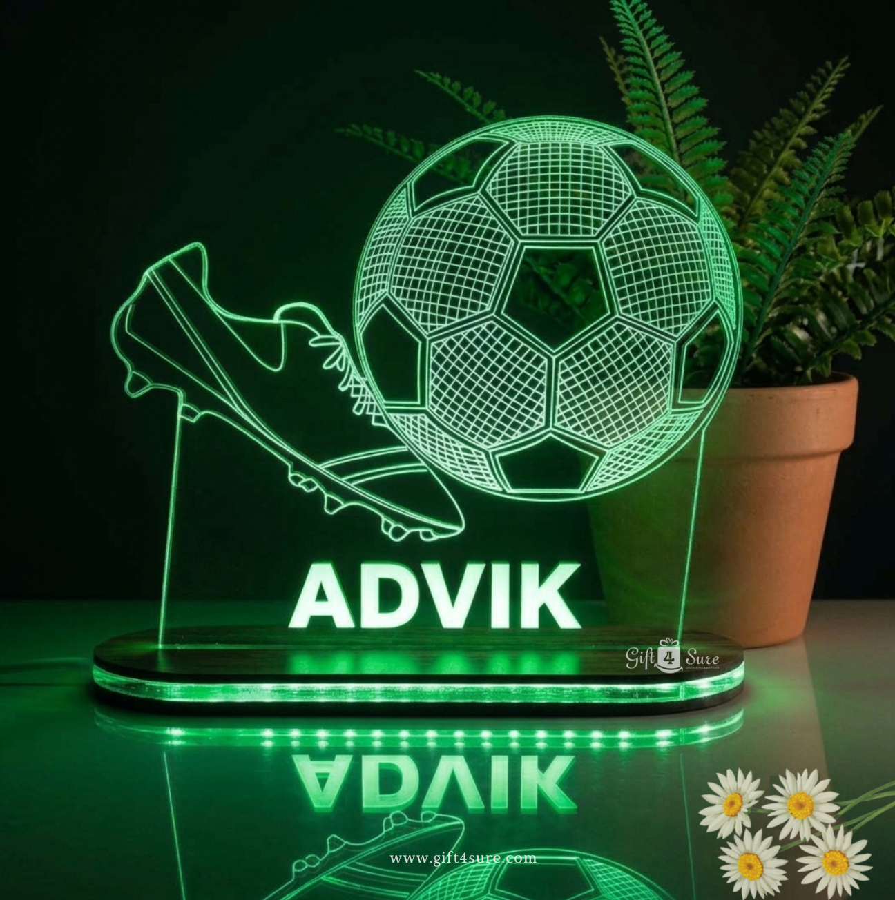 PERSONALISED FOOTBALL & CLEATS NIGHT LAMP (MULTICOLOR)