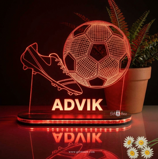 PERSONALISED FOOTBALL & CLEATS NIGHT LAMP (MULTICOLOR)