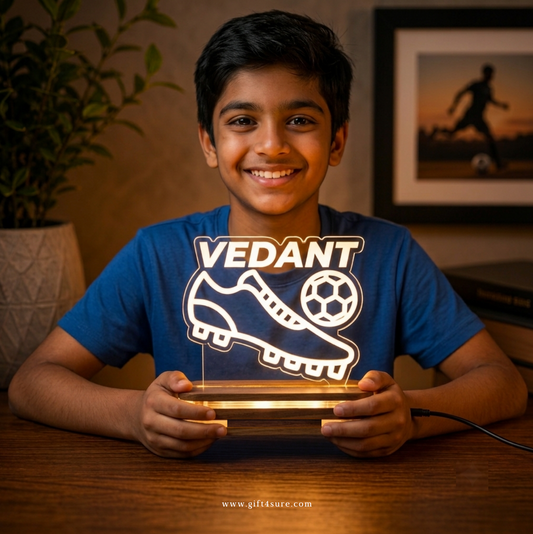 PERSONALISED FOOTBALL & CLEATS NIGHT LAMP-2