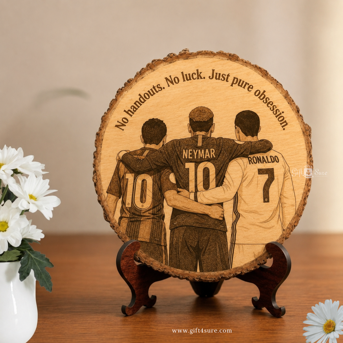 NATURAL WOODEN SLICE (FOOTBALL LEGENDS EDITION)-1