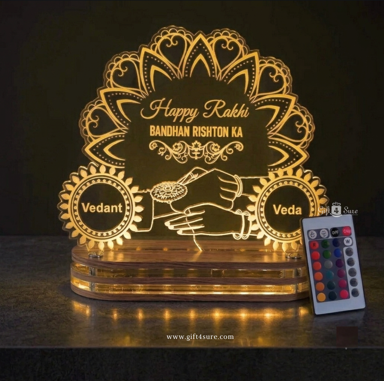 RAKSHA BANDHAN ACRYLIC LED LAMP(MULTICOLORS)