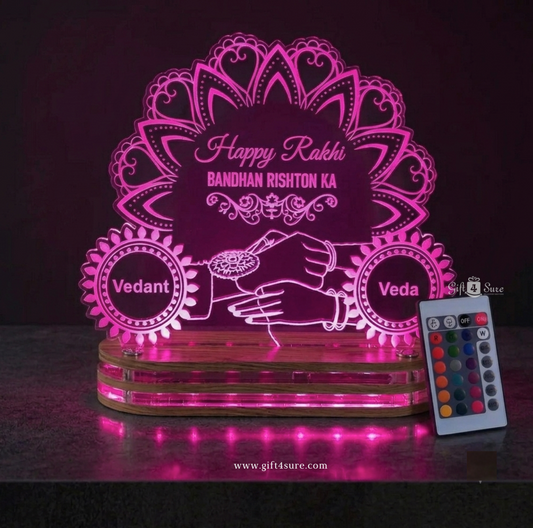 RAKSHA BANDHAN ACRYLIC LED LAMP(MULTICOLORS)