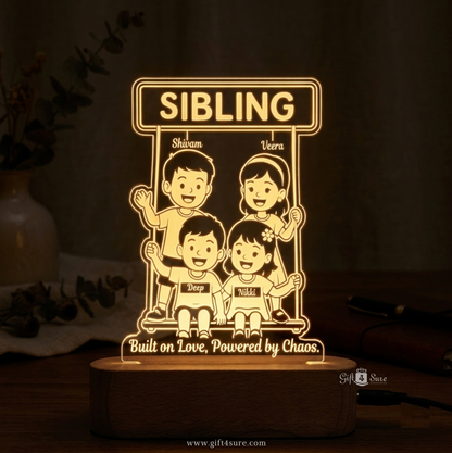 PERSONALIZED SIBLING LED LAMP WITH NAMES