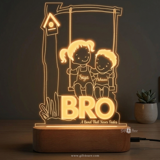 PERSONALIZED BRO/ SIS LED LAMP