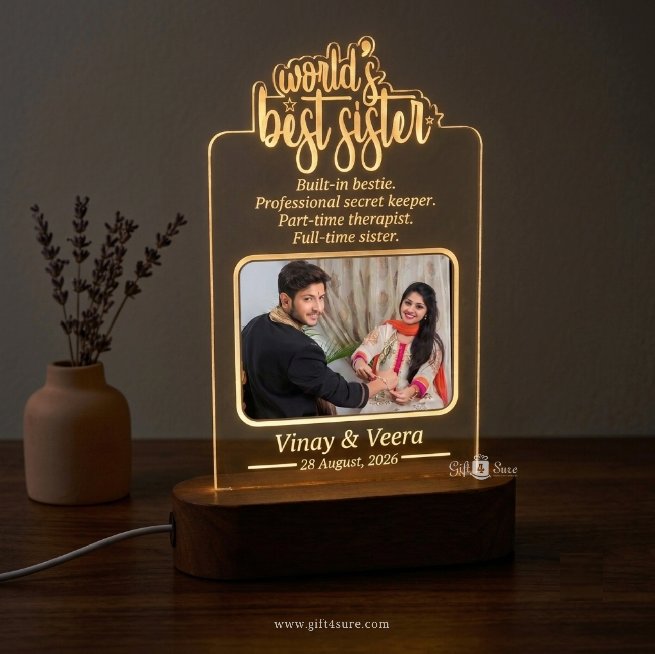 WORLD'S BEST SISTER LED ACRYLIC LAMP