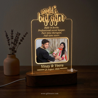WORLD'S BEST SISTER LED ACRYLIC LAMP