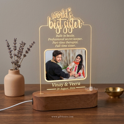 WORLD'S BEST SISTER LED ACRYLIC LAMP