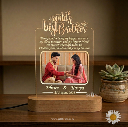 WORLD'S BEST BROTHER LED ACRYLIC LAMP