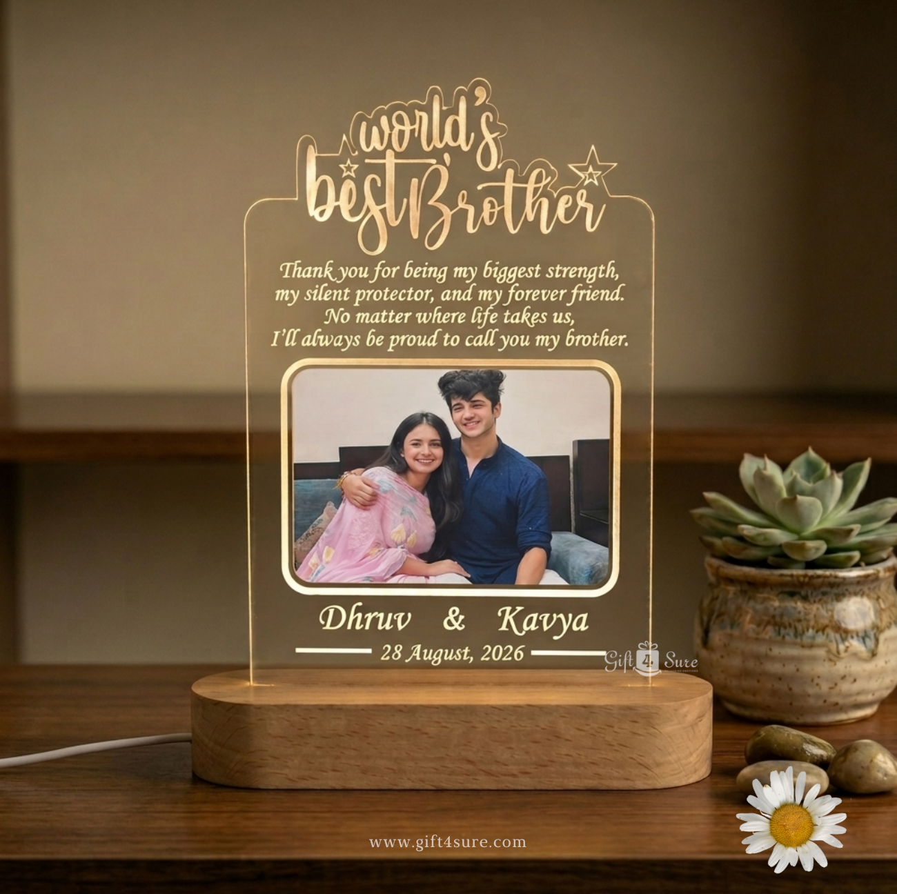 WORLD'S BEST BROTHER LED ACRYLIC LAMP